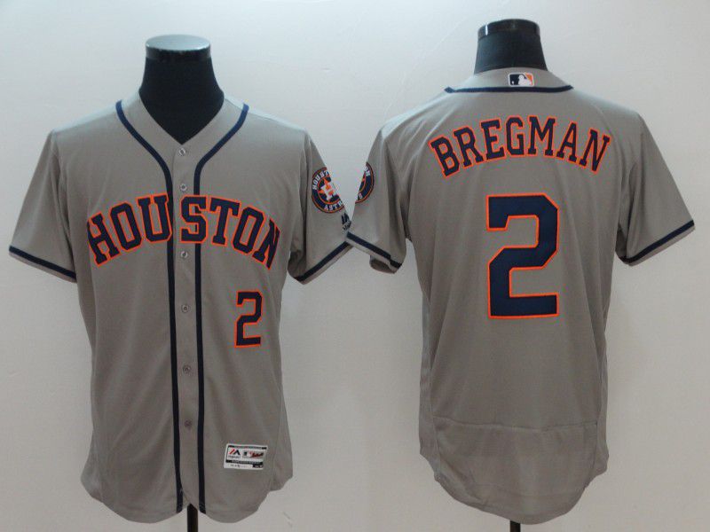 Men Houston Astros #2 Bregman Grey Elite MLB Jerseys